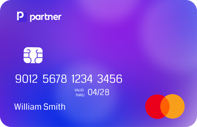 A meal voucher card: an ordinary payment card carrying a scheme mark, chip and card number