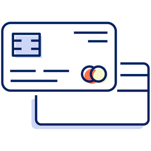 Two payment cards, one in front of the other